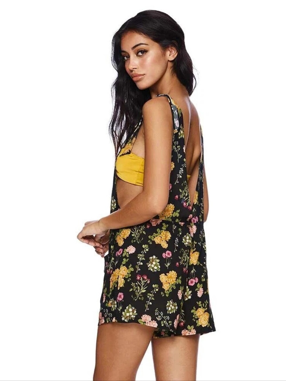 BEACH BUNNY Sunny Romper in Black Floral - Picture 10 of 12